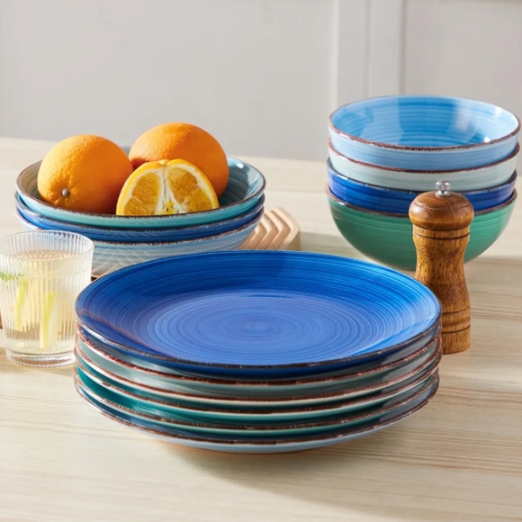 🆕Turquoise Ceramic Dinner Plates Set of 4 - Picture 6 of 15